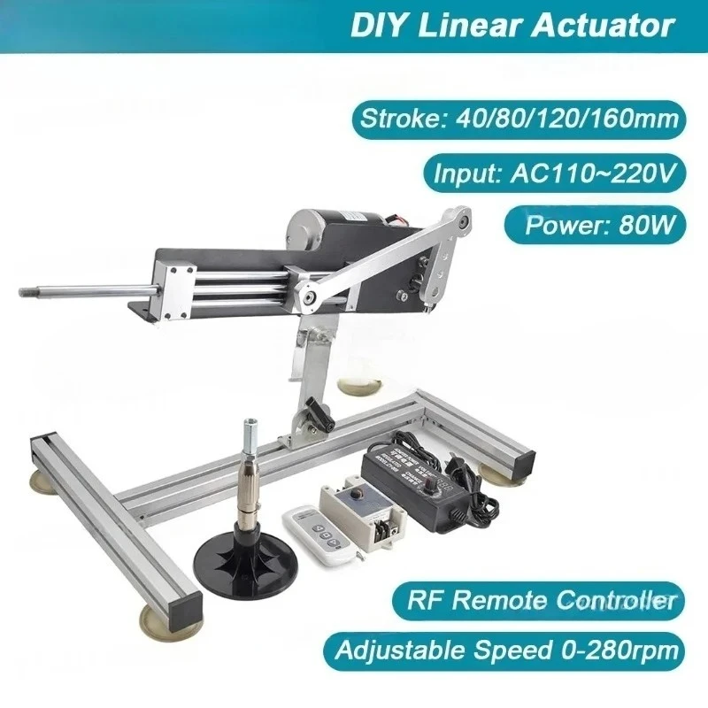 DIY Stroke 40-160mm Linear Reciprocating Motor with Remote Controller and Stand Low Noise Linearly Motion Sex Mashines