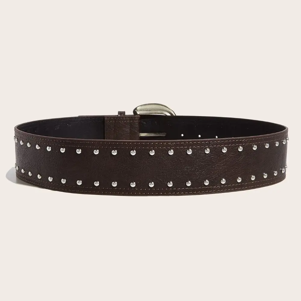 패션 헤비 듀티 리벳 와이드 벨트 Y2K 빈티지 허리 스트랩 펑크 록 하라주쿠 슬리밍 벨트 여성용