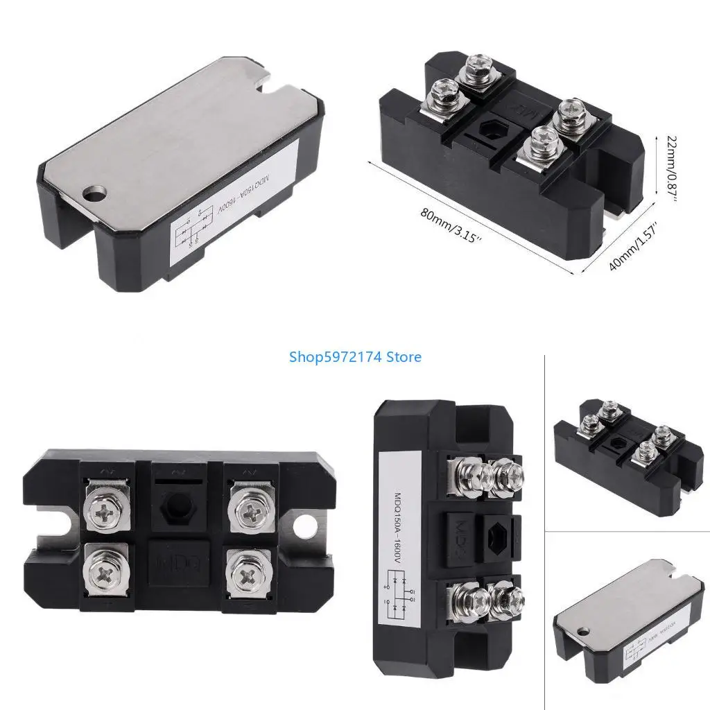 Y3NB MDQ 150A 1600V Bridge Rectifier Black Single-Phase Diode Bridge Rectifier 150A Amp High Power 1600V Durable Lightweight
