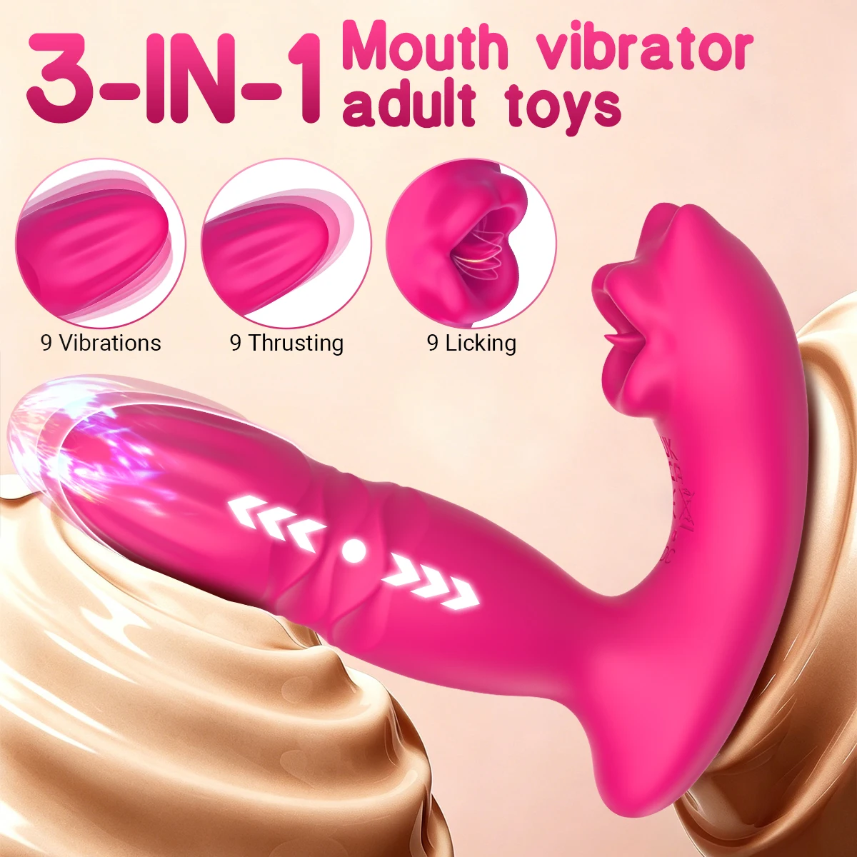 APP Control Vibrator 9 Vibrating Thrusting Tongue Licking Modes G Spot Nipple Vibrator Adult Sex Toys for Woman Female Couples