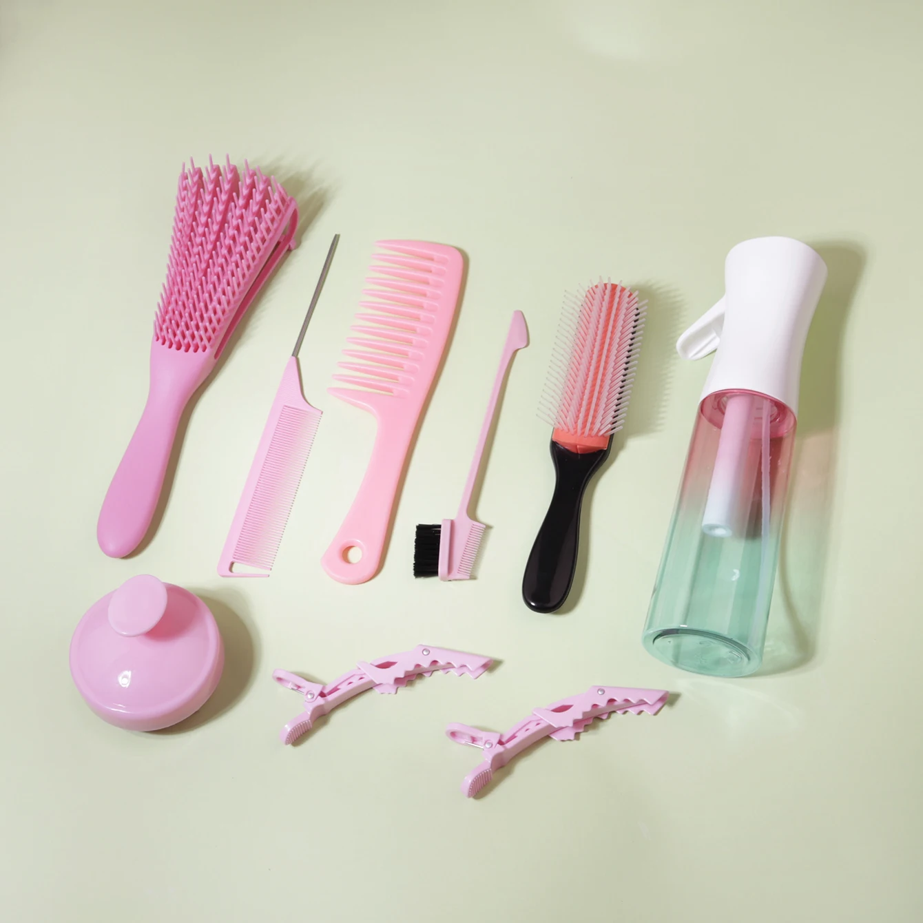 

9pcs styling and hairdressing tool set, household and salon hair tool set，Special for real hair wigs