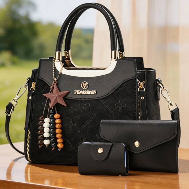 Stylish women's handbag, solid color, luxury, large capacity, suitable for casual and commuting, suitable for various occasions,