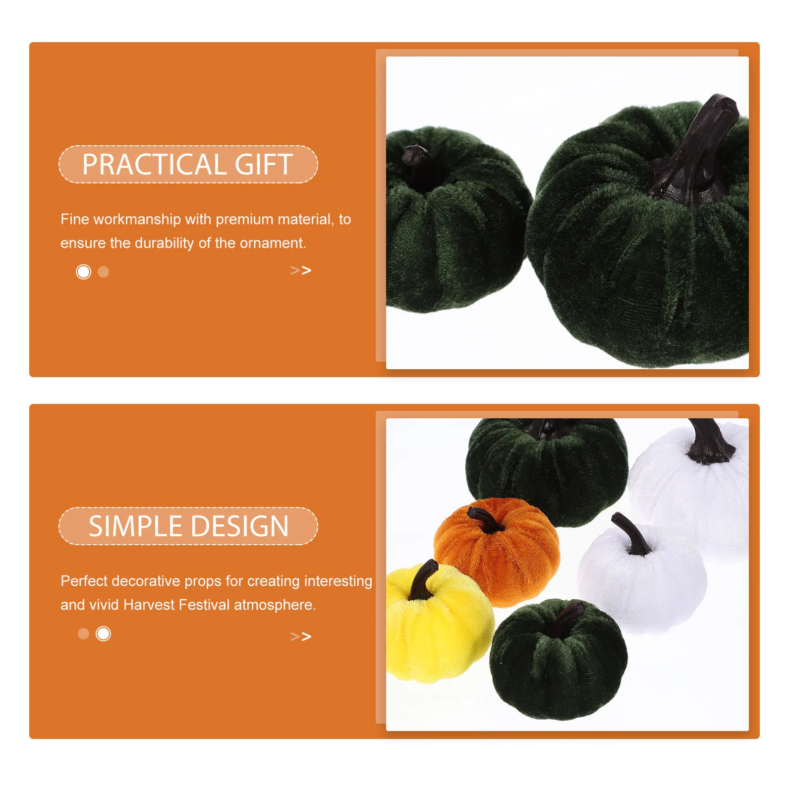 

15pcs Lint Pumpkin Models Halloween Artificial Ornament For Harvest Festival Party Supplies Photo Prop Decorative Pumpkin