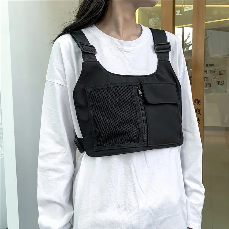 Hip-hop waistcoat Chest pack Streetwear Unisex Chest Rig Bag High Quality Nylon Chest Bags Multi-function Tactical Vest Backpack