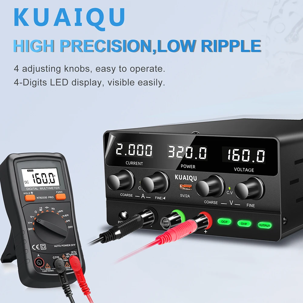 KUAIQU SPPS-H1602 160V 2A 300W DC Power Supply Cell Phone Charging Factory Repair Horizontal Display School Teaching OCP & OVP