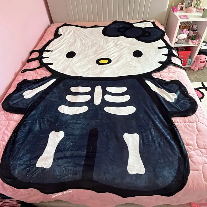 

Anime Hello Kitty Flannel Throw Blanket Lightweight Blanket Soft Cozy for Kids Bed Decor Home Blankets Birthday Christmas Gift ﻿