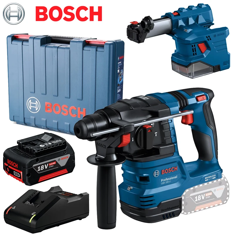 BOSCH GBH 185-LI GDE12 Cordless Electric hammer Dust Collector Sets 18V Brushless For Decoration Team Rotating Hammer