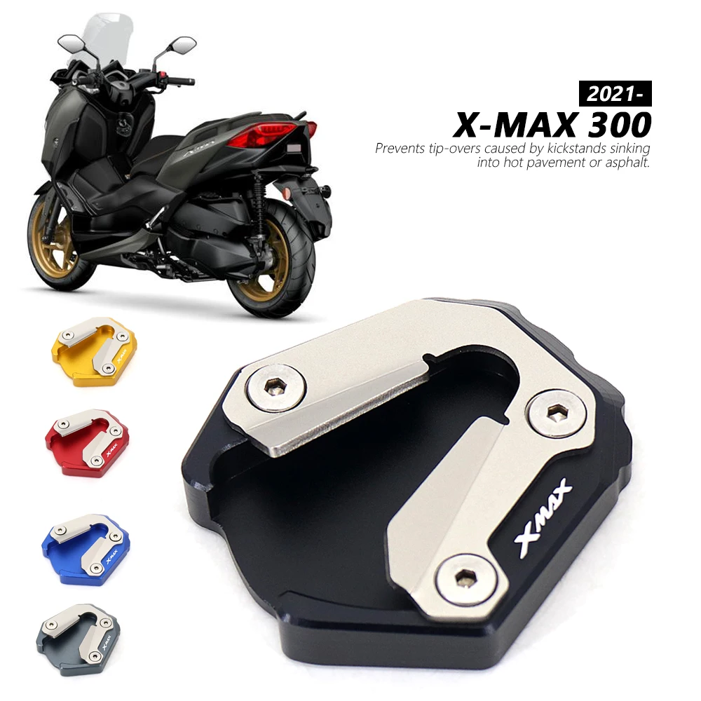 

For Yamaha XMAX300 XMAX 300 X-MAX300 X-MAX 300 CNC Kickstand Foot Side Stand Enlarge Extension Pad Support Plate 2021 2022 2023