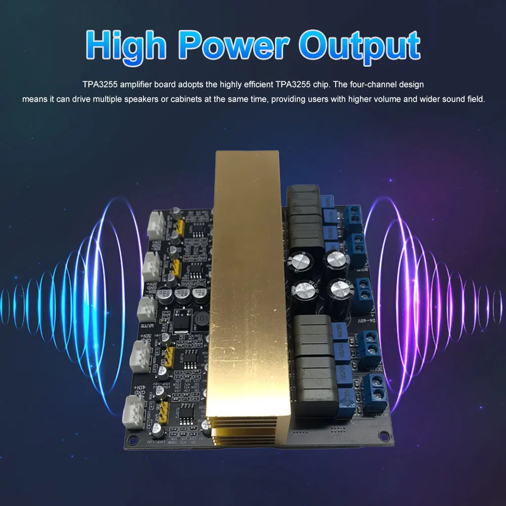 TPA3255 Digital Power Amplifier Board Class D 4 Channel High Power Audio Amp Board Sound System Component