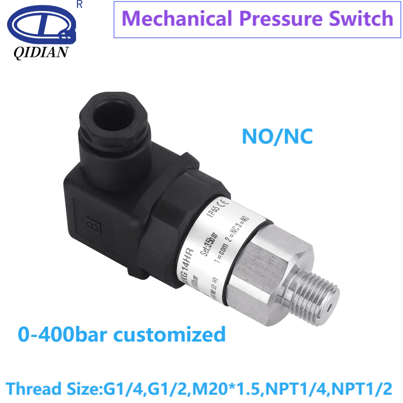 Mechanical High Pressure 30Mpa Adjustable Hydraulic Water Oil Pressure Switch 300bar Water Pump Oil Pressure Control Switch