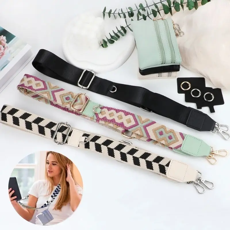 2 In 1 Phone Strap With Zippered Pouch Adjustable Cellphone Lanyard Women Crossbody Bag Strap With Wallet Bags Accessories