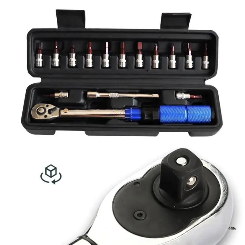 Durable Adjustable Bicycles Repair Tools Maintenance Kit for Road Mountain Bikes 15 Pcs/set 1/4 Inch Drive Torque Wrench