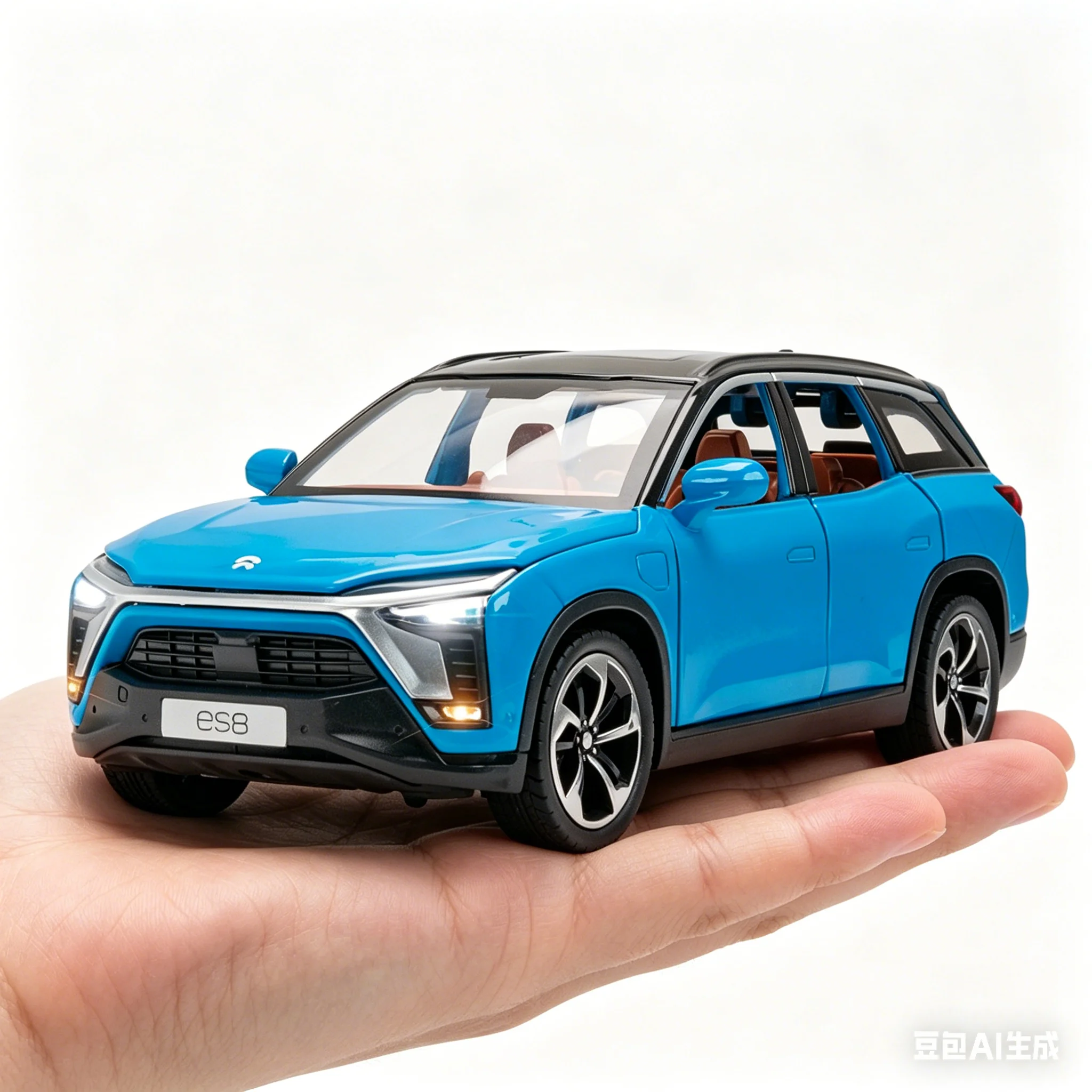 

1:24 ES8 Alloy New Energy Car Model Diecasts Metal Toy Vehicles Car Model Simulation Sound and Light Childrens Toys Gift