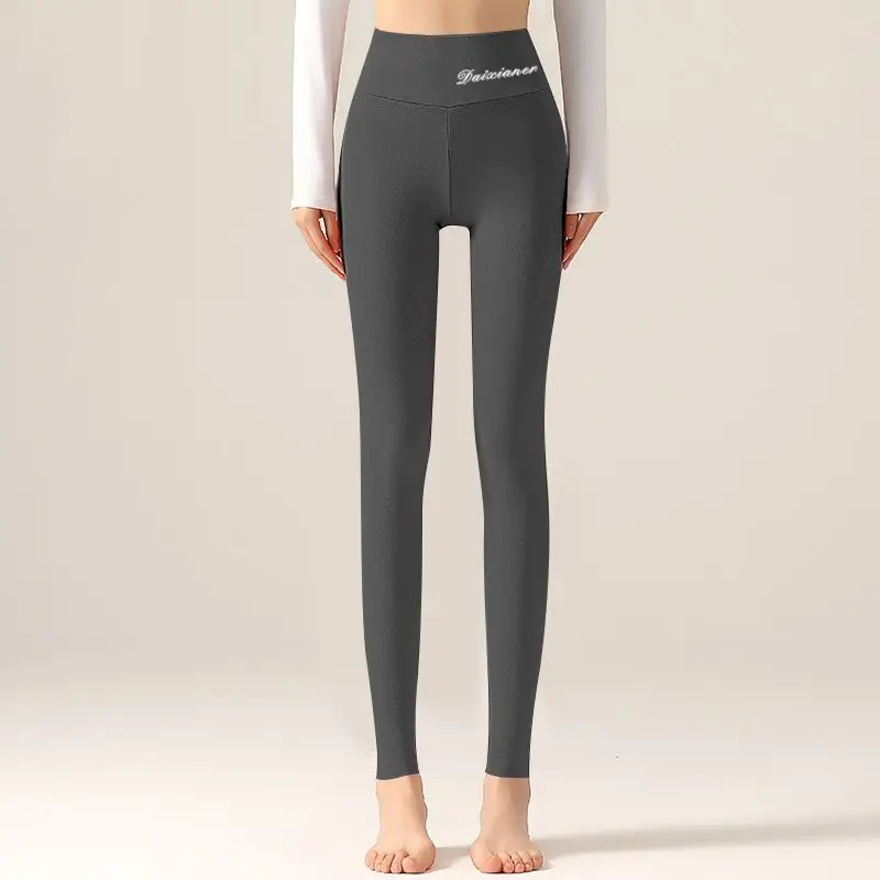 Double-Sided German Velvet High-Waist Thickened Women's Bottoming Pants Seamless Warm Trousers Casual Long Pants for Autumn W...