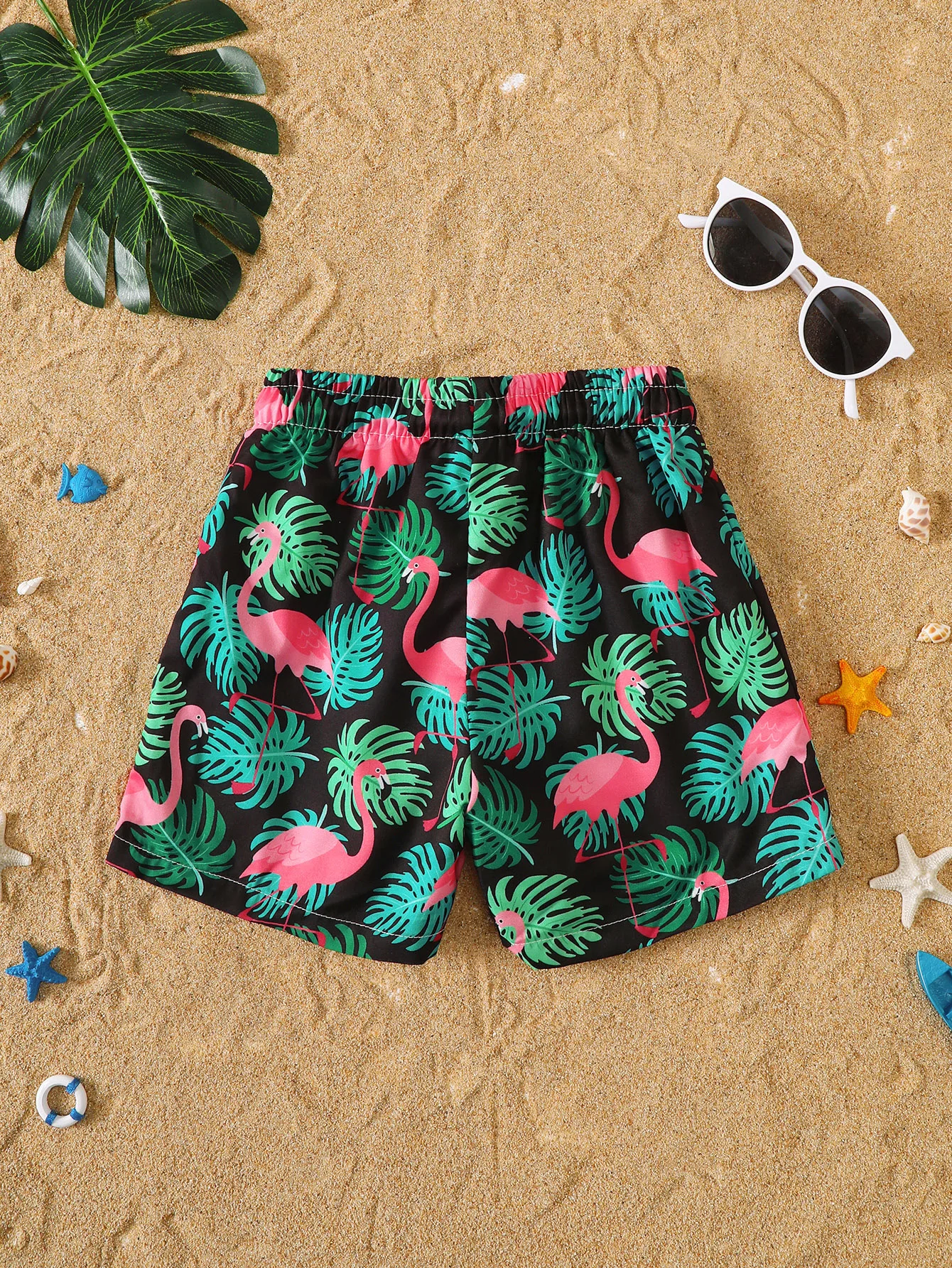 Baby Boy Flamingo Print Pattern Beach Shorts Children's Clothing Infant Male Firebird Design Summer Wear
