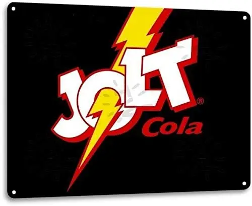 Blechschild mit Jolt Cola Logo, Cola-Soda-Store-Werbung, Retro-Wanddekoration, Metallschild