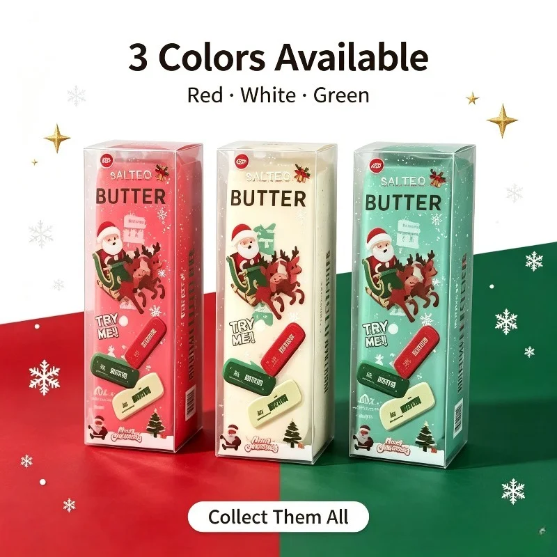2026 BestsellerChristmas Butter Bar Squishy 14cm, Simulated Bread Fidget Toy, Adult Stress Relief, Christmas Birthday Party Gift