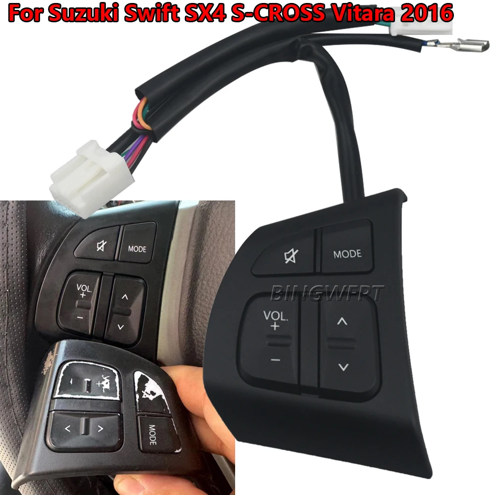 Car Interior Accessories For Suzuki Vitara 2016 2017 2018 Multifunction Steering Wheel Switch Audio Volume Button Radio Player