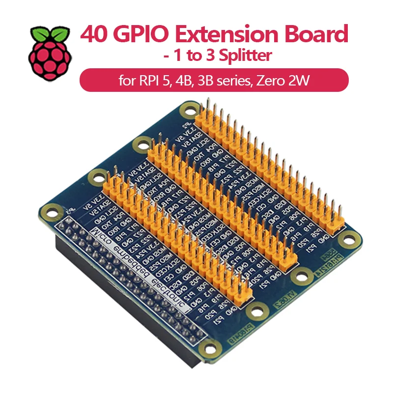 Raspberry Pi GPIO Extension Board 1 to 3, 40 Pin GPIO Module for Raspberry Pi 5, 4B, 3B+/3B, Zero 2 W Banana Pi