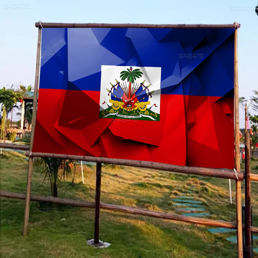 Vintage Haiti Haitian Flag Banner Art Printing Japanese Wall Flag Anime Wall Hanging Home Decor