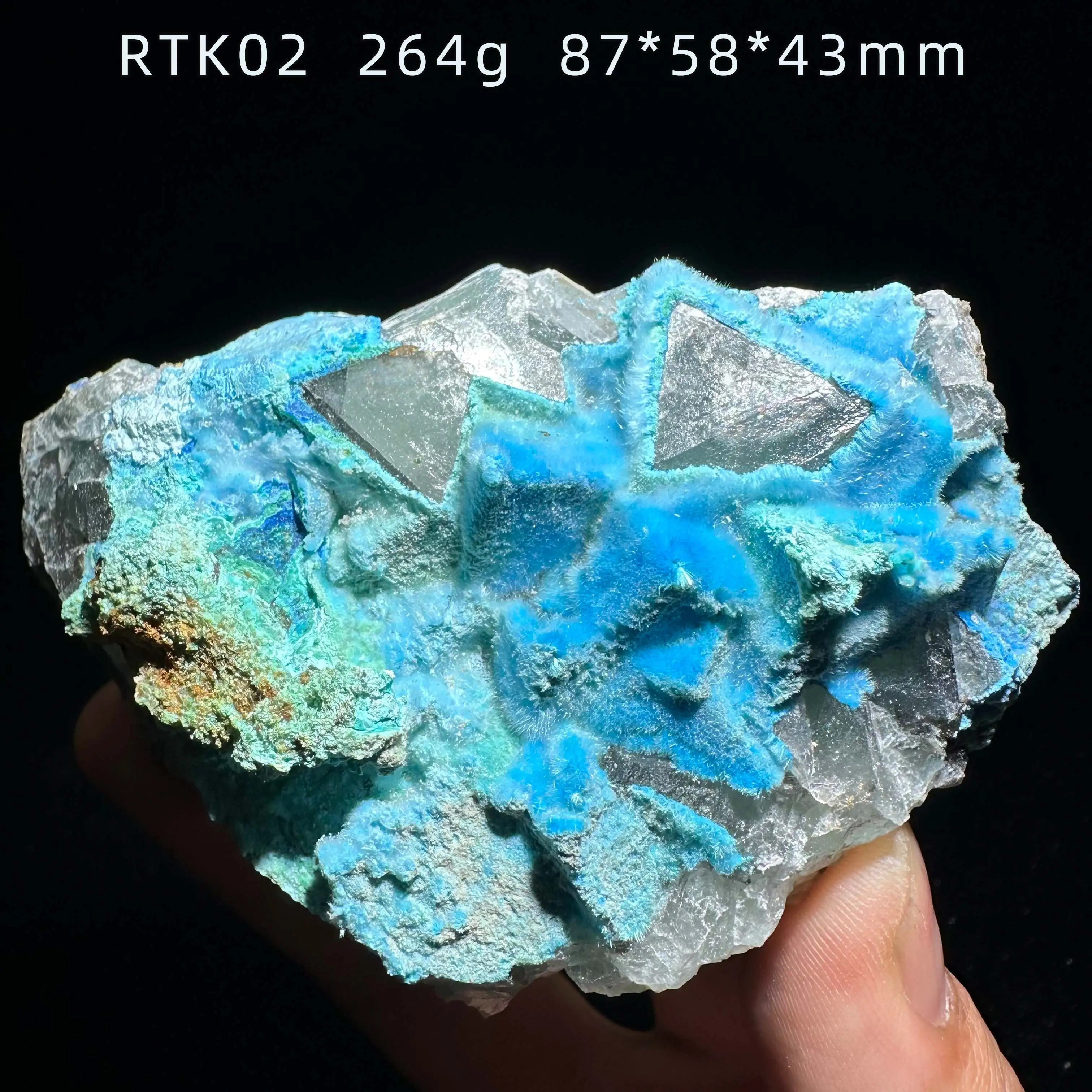 Natural Raw Fluffy Cyanotrichite Mineral Specimen Quartz Healing Stone Home Decor Rock China GuiZhou
