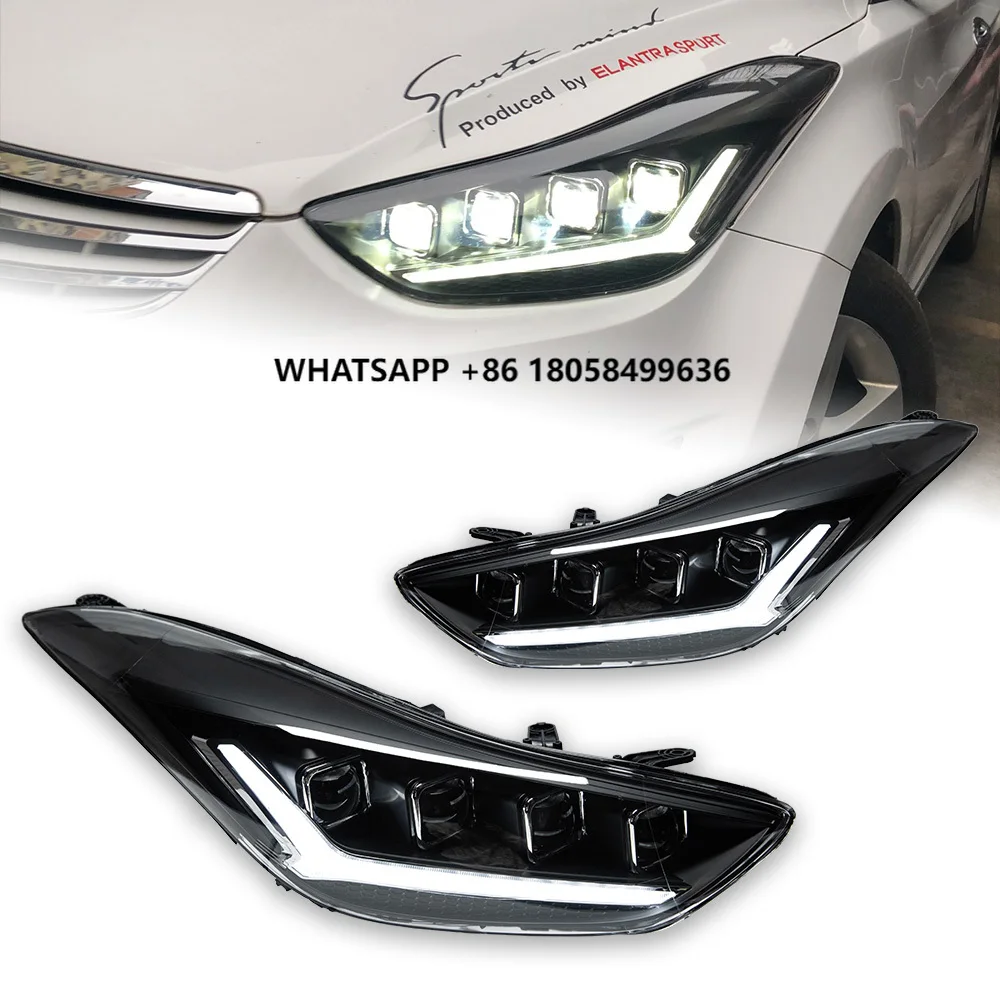 

Car Lights for yundai Elantra Avante MD 2011-2016 LED GT Model Front Projector Head Lamp With DRL Lens Automotive Accessories