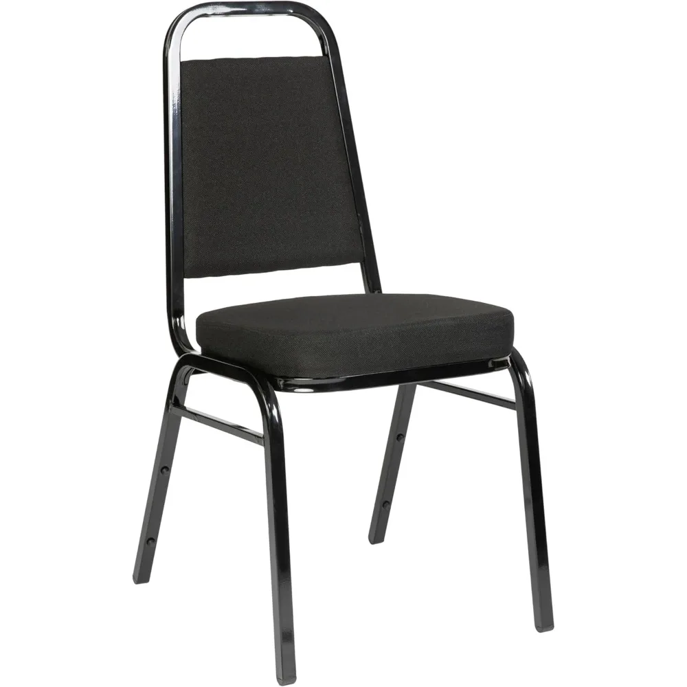 

Series Trapezoidal Back Stacking Banquet Chair with 2.5" Thick Seat in Black Fabric - Black Frame