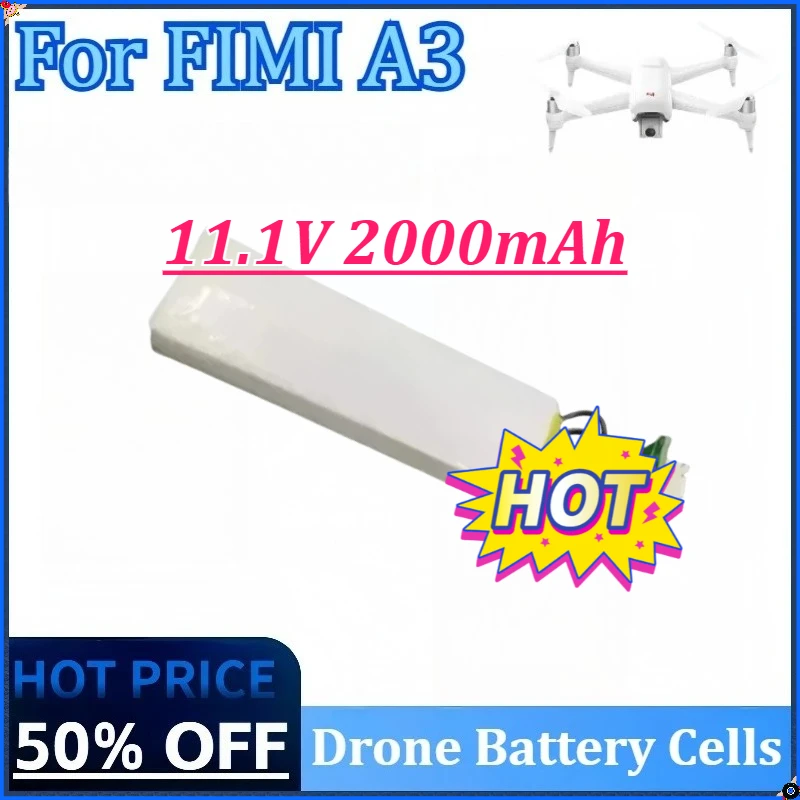 

For FIMI A3 Lipo 3S Replacement DIY Drone Assembling New 11.1V 2000mAh Drone Battery Rechargeable Lithium Battery Cells