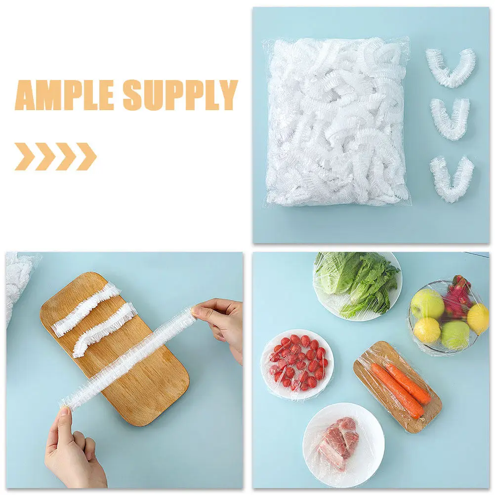 100Pcs Disposable Elastic Bowl Covers for Bread Dinner Plates Food Storage Protection Plastic Bowl Cover for Bread