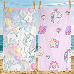Cute Unicorn Towel Microfiber Beach Towel Absorbent Quick dry Soft Yoga Swimming Resort Mountain Climbing Towel