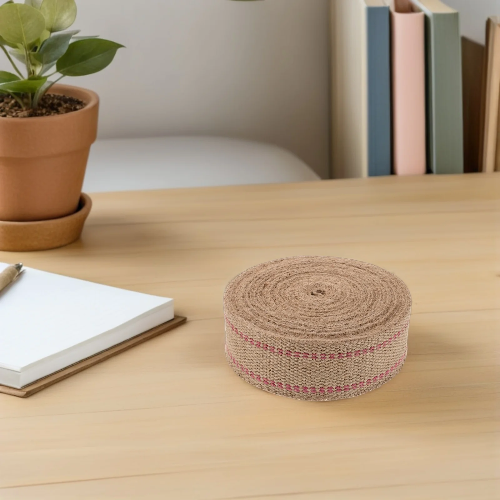 

1 Roll 15M Jute Webbing Tape Red Stripes For Chair Repair Upholstery Furniture Diy Craft Wide Burlap Ribbon Strengthening