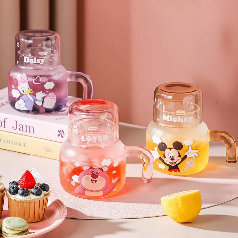 

Anime Disney Pooh Bear Glass Cup Pot Set High Borosilicate Glass One Person Drinking Teapot Household Cartoon Cold Water Kettle