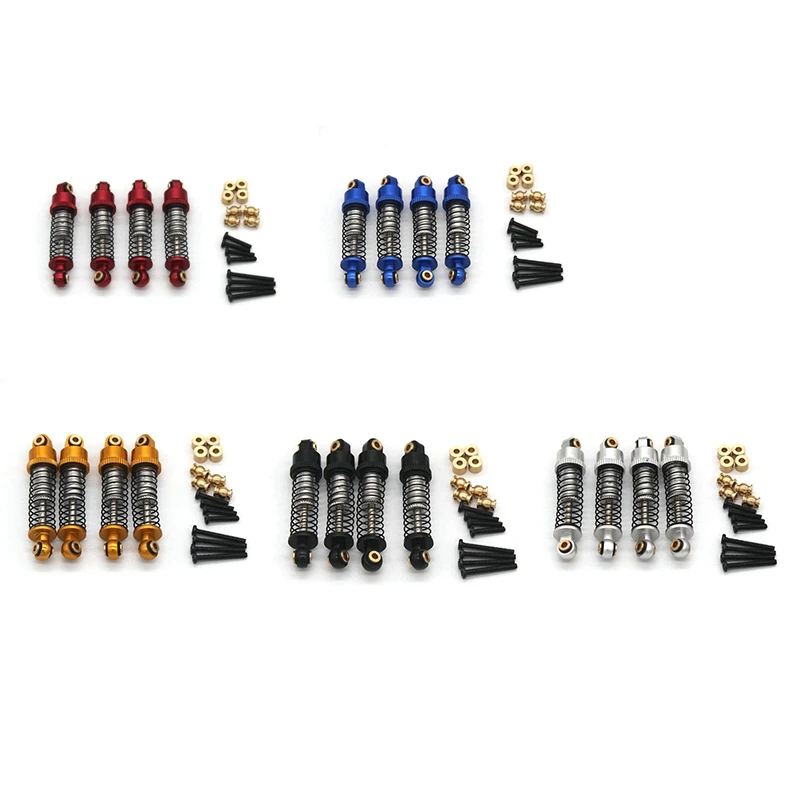 4 Stuks Metalen Schokdemper Olie Demper Voor FMS FCX24 1/24 RC Crawler Auto Upgrade Onderdelen Accessoires