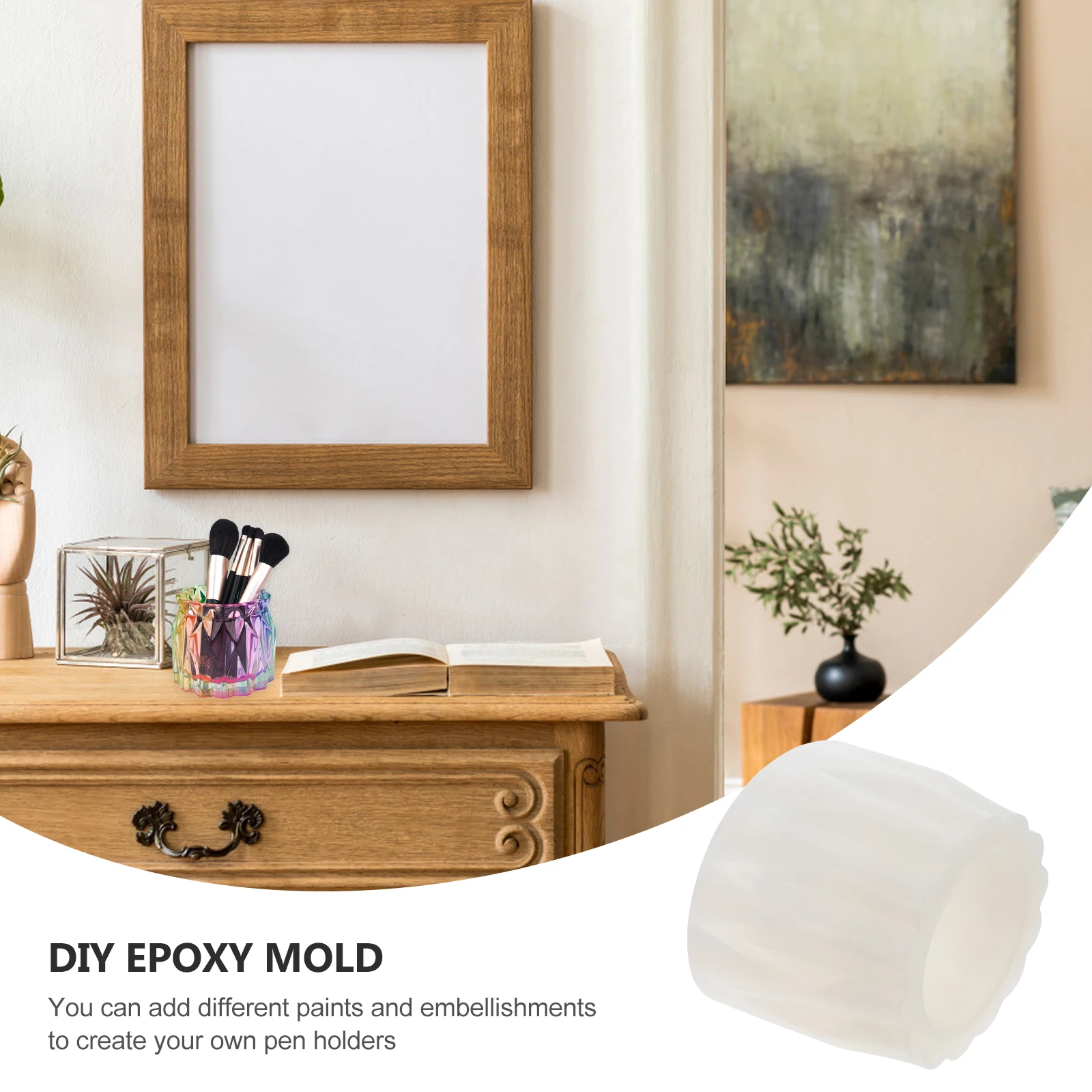 

1pc Pen Holder Mold Brush Holder Making Tool Storage Box Casting Mould Easy Demold Diy Epoxy Resin Silicone Craft Tool