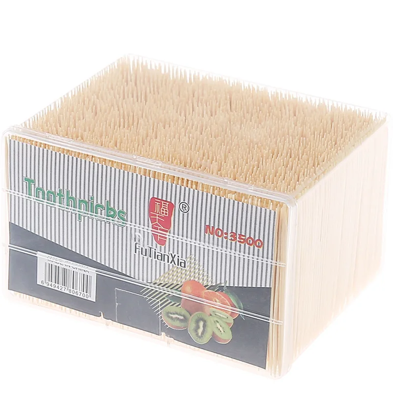 3500pcs! Disposable Bamboo Toothpick Single-head Toothpick Supermarket Hotel Household Portable Fruit Toothpick