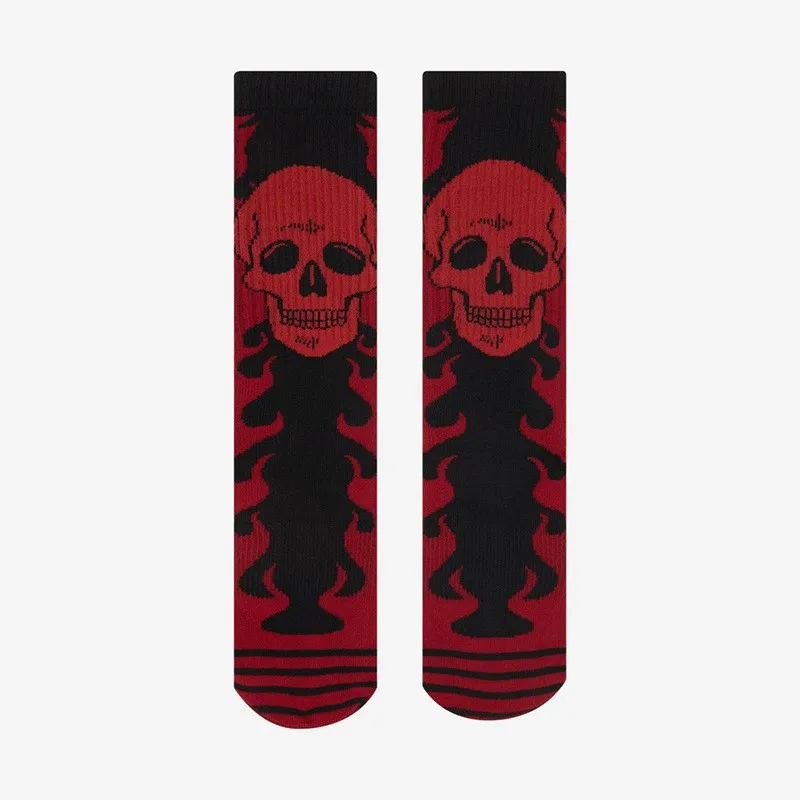 Vintage Retro Gothic Dark Skull Skeleton Doll Crew Socks Elastic Unisex Cotton Women Men Funny Stocking Novelty Harajuku Socks