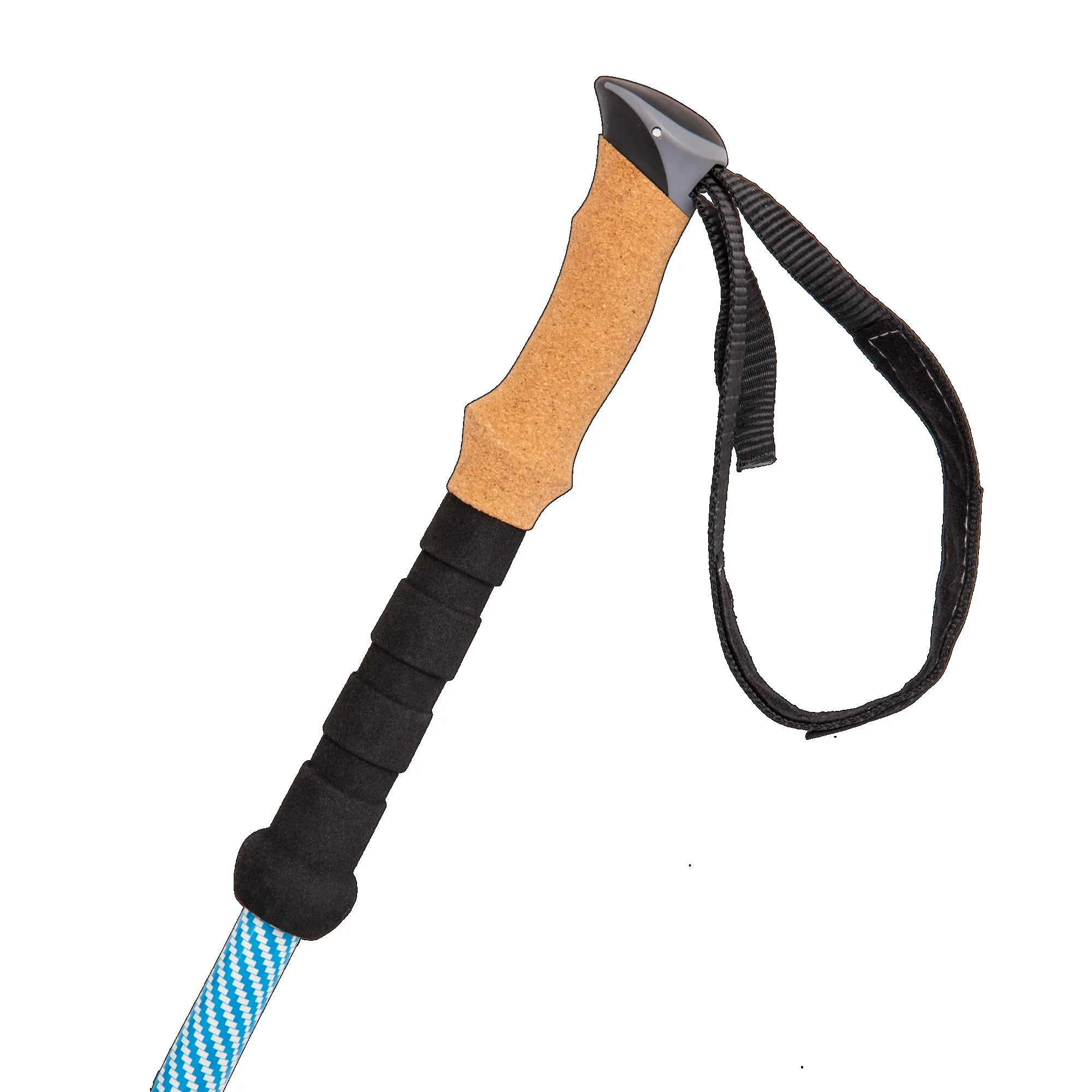 Bastoncini da trekking leggeri e regolabili con chiusura rapida in fibra di carbonio con impugnatura in sughero - Confezione da 2