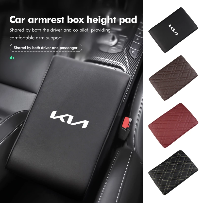 Almofada de Aumento de Altura para Apoio de Braço de Carro KIA, Tapete de Couro para Console Automotivo K5 K2 Optima Soul Spectra Niro Cadenza Sephia Carens