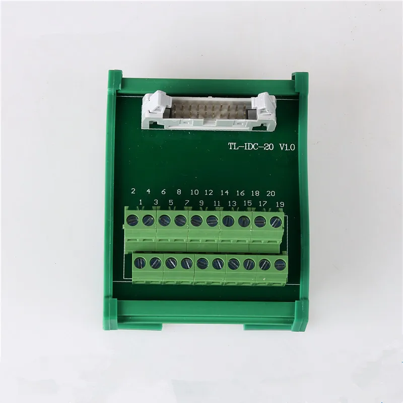 1PCS IDC Adapter 20 Pin Header Breakout Board Terminal Block 2 Row 2.54mm Pitch