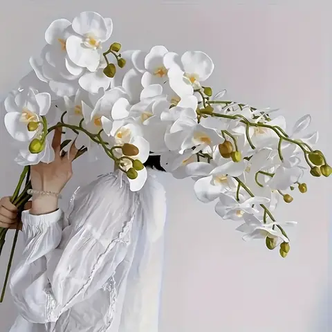 110CM 11 머리 실크 난초 호접란 꽃 DIY 웨딩 꽃 꽃다발 인공 식물 가짜 꽃 홈 장식 뜨거운 판매 Best5