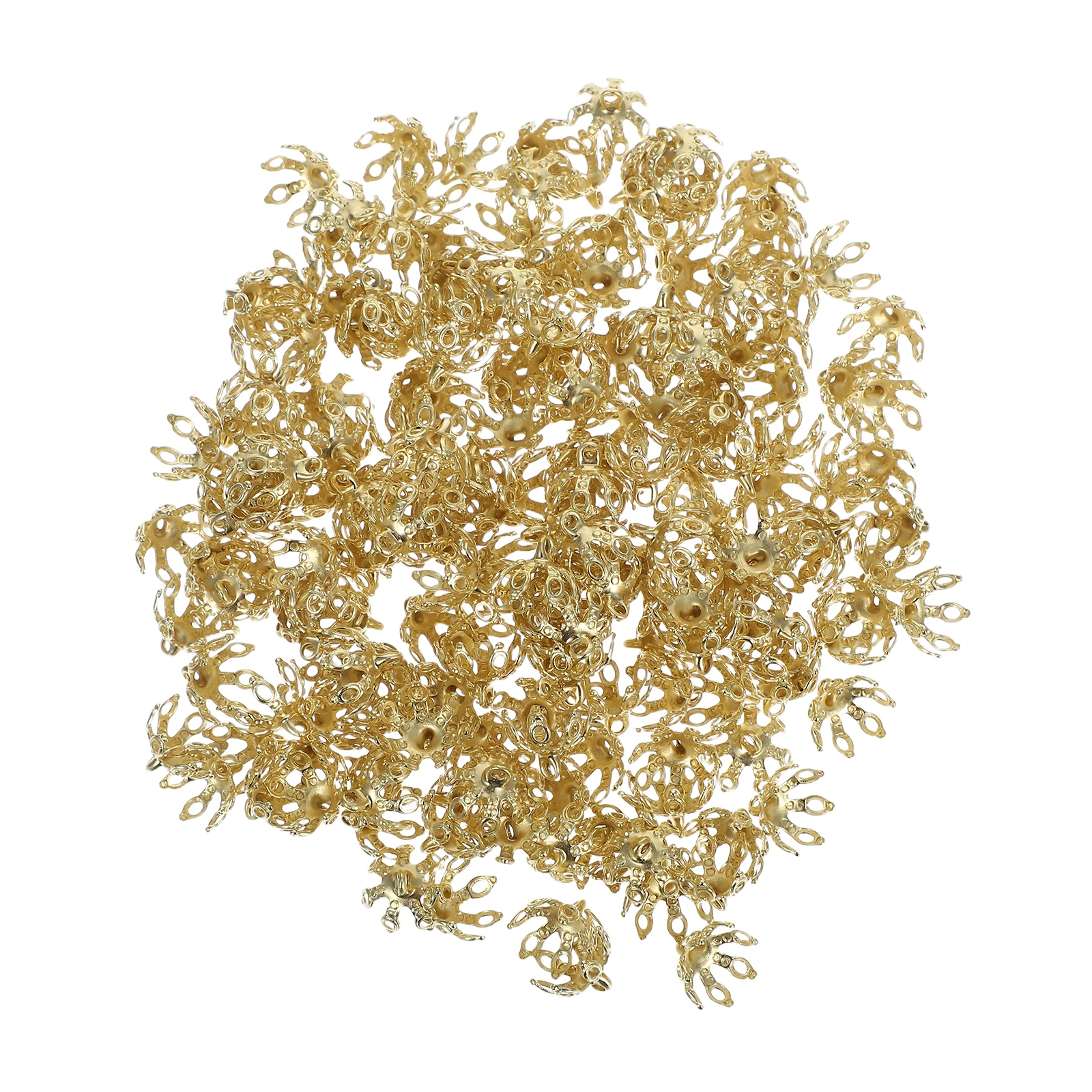 

200pcs Pure Copper Flower Holder Bead End Cap 10MM Golden Jewelry Making DIY Crafts Supplies Smooth Edges Longlasting Shine