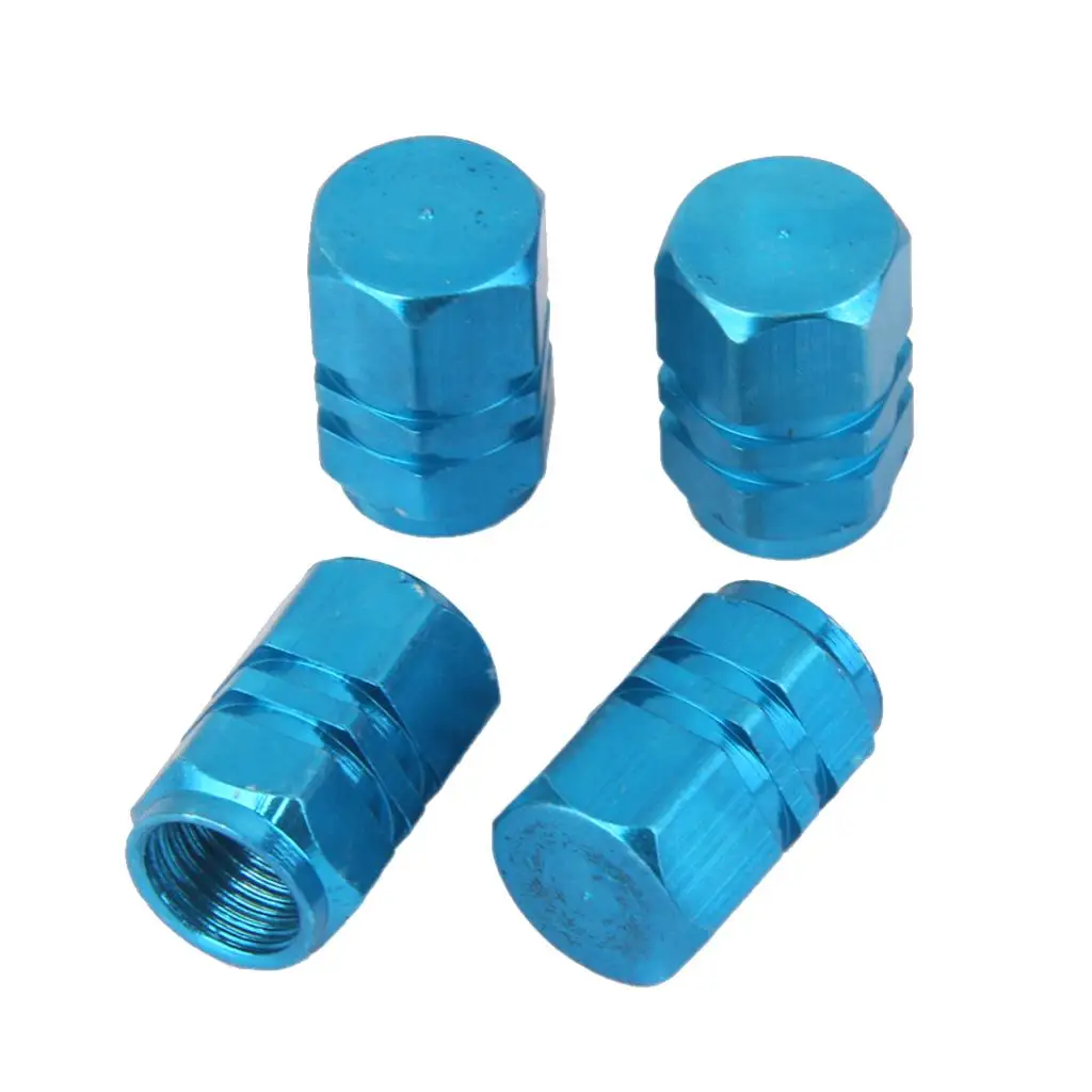 

4 Caps Blue, Universal Stem Covers , vehicles | Heavy-Duty Aluminum Material easy Use