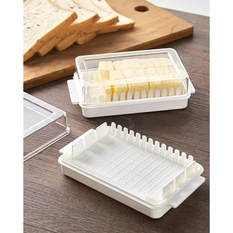 AT19-Butter Storage Container With Lid - Rectangular Fresh-Keeping Box For Cheese And Butter, Ideal For Refrigeration