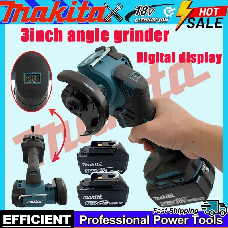 

Makita Digital Display Brushless Mini Angle Grinder Polishing Grinding Machine Cutting Power Tools For 18V 20V Battery