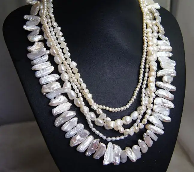 

New Classic Bridesmaid Gift Holiday Party Jewelry Multi Strand Freshwater Pearl Necklace Wedding Women Gift Fashion Jewelry