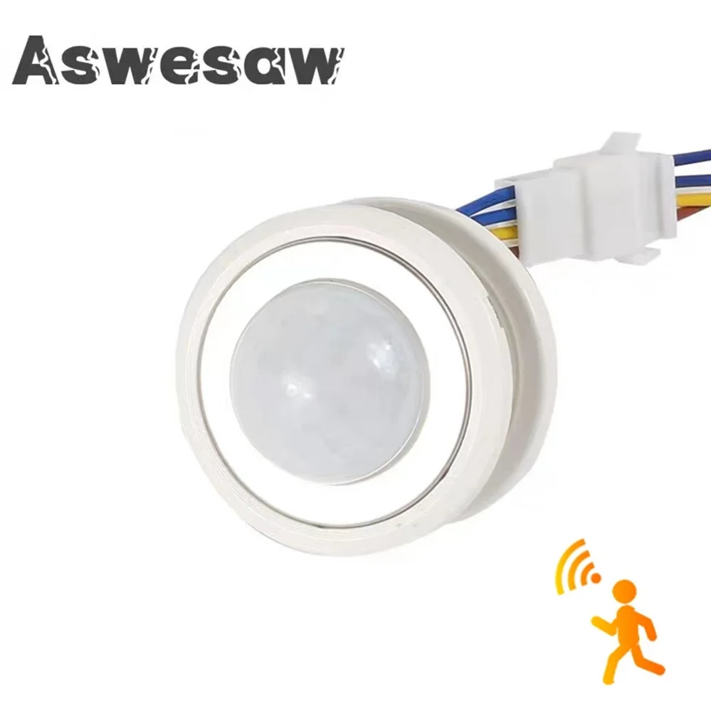 Aswesaw-Joli de détecteur de mouvement infrarouge PIR, interrupteur intelligent LED, marche et arrêt automatiques, haute qualité, 110V, 220V