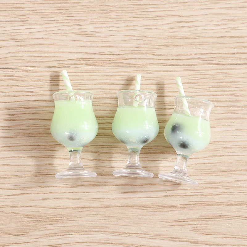 Tusember 10 Stück 3D Eiscreme Harz Bubble Tea Anhänger DIY Zubehör für Schlüsselanhänger, Armbänder, Ohrringe, Anhänger zur Schmuckherstellung – Detail 8