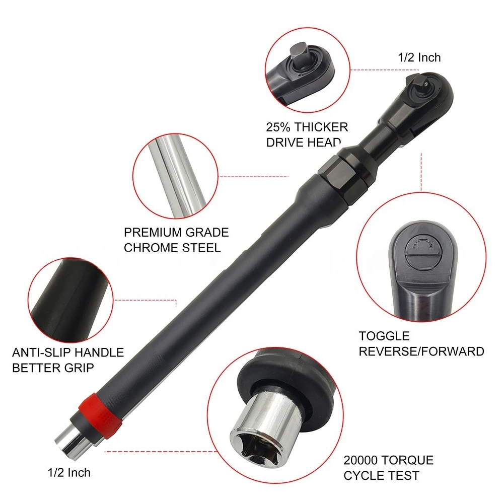 1/2 3/4 Inch Ratchet Wrench 2-in-1 High Torque Ratchet Socket Wrench Tool Multi-funtion Hand Tools Ratchet Handle Wrench