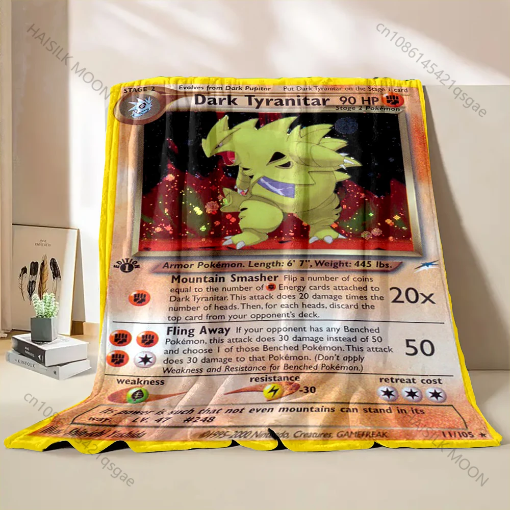 

1PC Pokémon Card Tyranitar Printed Blanket for Home Travel Soft Comfortable Blanket for Adults and Children Cartoon Blanket Gift