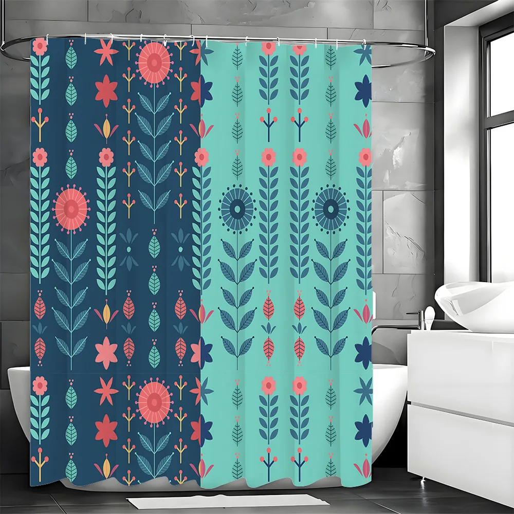 

Занавеска для душа в богемном стиле с разноцветными цветами, моющаяся грязеотталкивающая насадка для душа, водонепроницаемая полиэстеровая занавеска для ванны